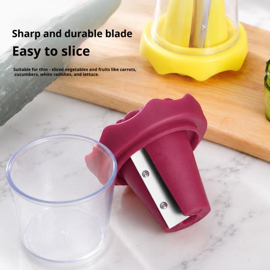 Vegetable Roll Slicer Spiral Curler, Stainless Steel Blade Handheld Twister, Creative Home Cooking Accessory Rotatable Fruit Cutter for
