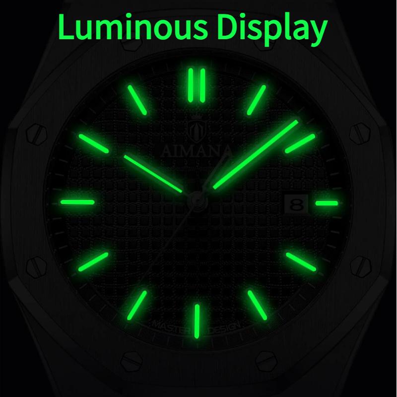 Men's Fashion Analog Quartz Wristwatch Octagonal Bezel Stainless Steel Band Calendar Dial Casual Dress Watch for Men