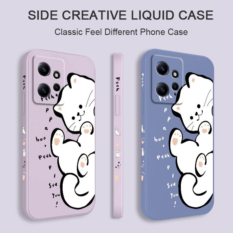 English White Cat Phone Case For Xiaomi Redmi Note 15 Pro Plus 4G 5G Silicone Cover