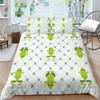 3D High-definition Printed Frog Pattern Bedding Set with Fresh Green Animal Down Duvet and Pillowcase 2/3 Pieces AU/DE/US/UK Home Decoration