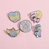 Whimsical Cartoon Pink Brooch Featuring Playful Star Magic Wand And Wing Designs