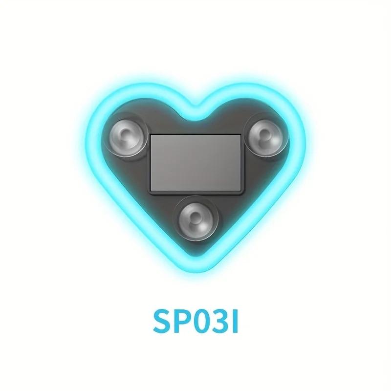 2Pcs Car LED Ambient Light-Solar-Powered Heart-Shaped LED Neon Light, Solar-Powered Heart-Shaped Atmosphere Light with 3 Modes,IP65 Waterproof