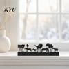 Iron Candle Holder for Home Decor Metal Christmas Horse Tree Candlestick, Forest Shadow Modern Tabletop Centerpiece Holder, Holiday Mantel Table
