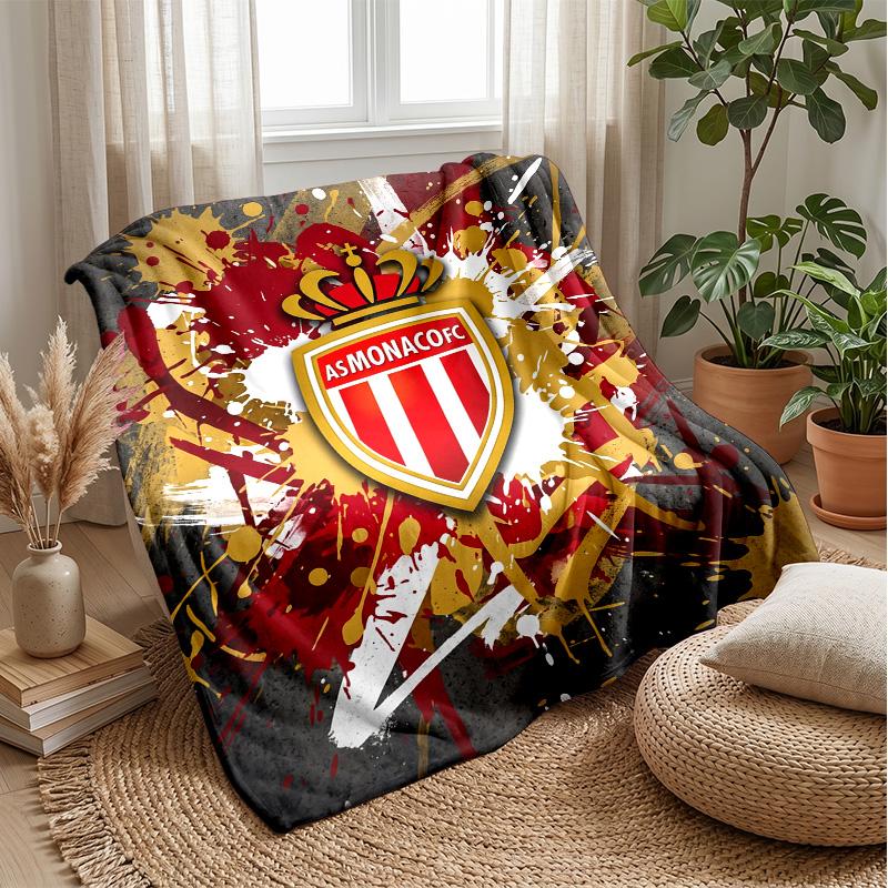 Monaco FC Soft Flannel Fleece Blanket Lightweight Cozy Warm Throw Blanket For Sofa Bed Home Decor