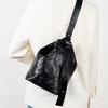 Faul Und Bequem Plissierte Erste Schicht Rindsleder Eimer Tasche Damen Premium Tragetasche Echtes Leder