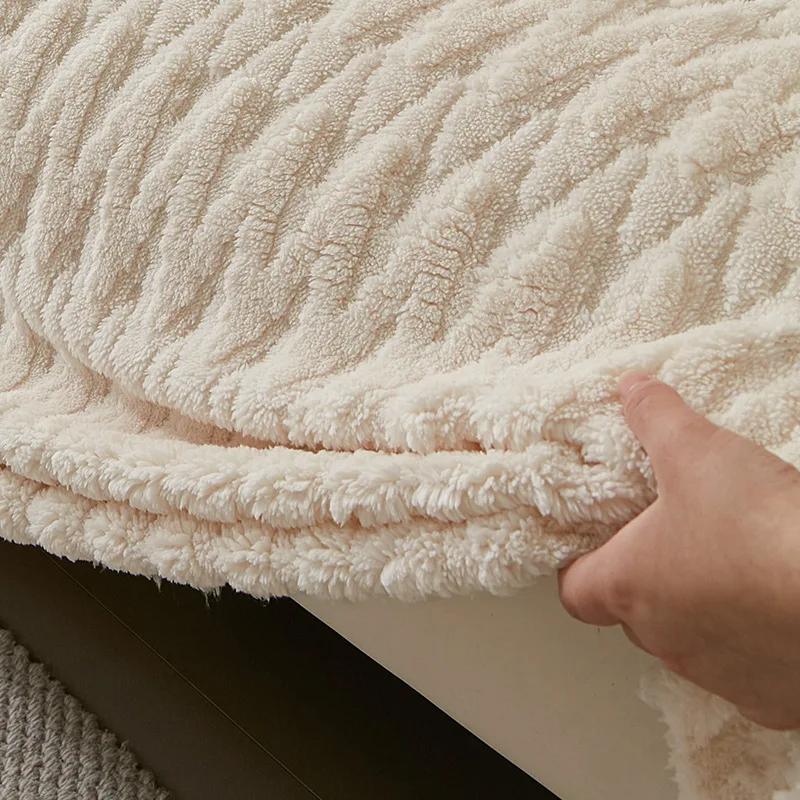 Winter Cotton Wool One-piece Sofa Towel Thickened Warm Sofa Towel Winter Advanced Sofa Cushion Non-slip Full Cover Cushion