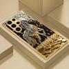 Electroplated Gold Phone Case For Samsung Galaxy S26/S25 Edge/S24/S23/S22 Ultra Featuring Golden Pegasus Design For Good Fortune