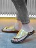 Summer Golden Flip-flops Men's Fashion Lightweight Heelless Sandals 2025 South East Asia Shrimp Skin Cool Slippers