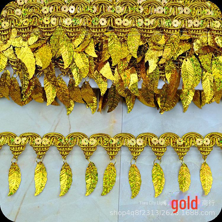 Pagoda Leaf Lace Tassel Trim - 9m: Decorative Fringe for Stage Dance Costumes