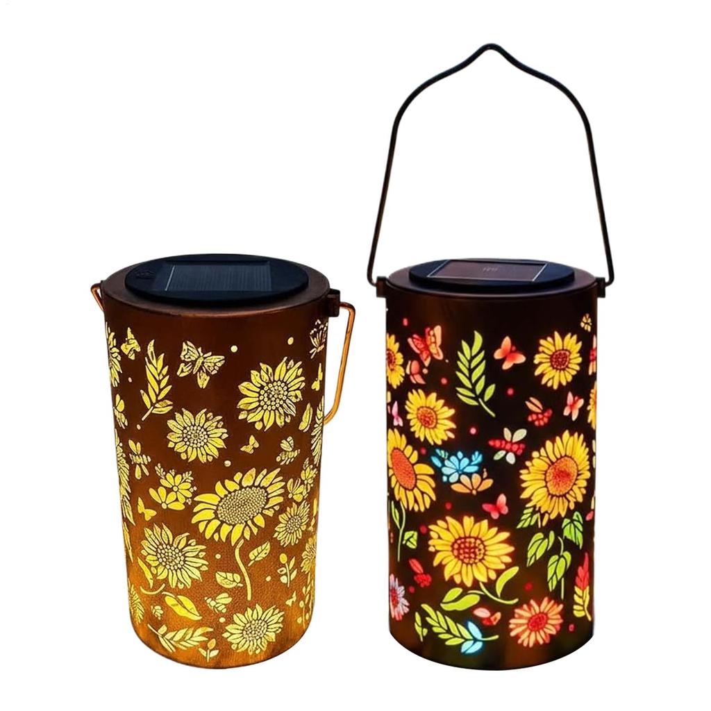 Colorful Solar Sunflower Lantern Waterproof Outdoor Glow Shadow Light Solar Powered for Pathway Lawn Garden Yard Night Decor