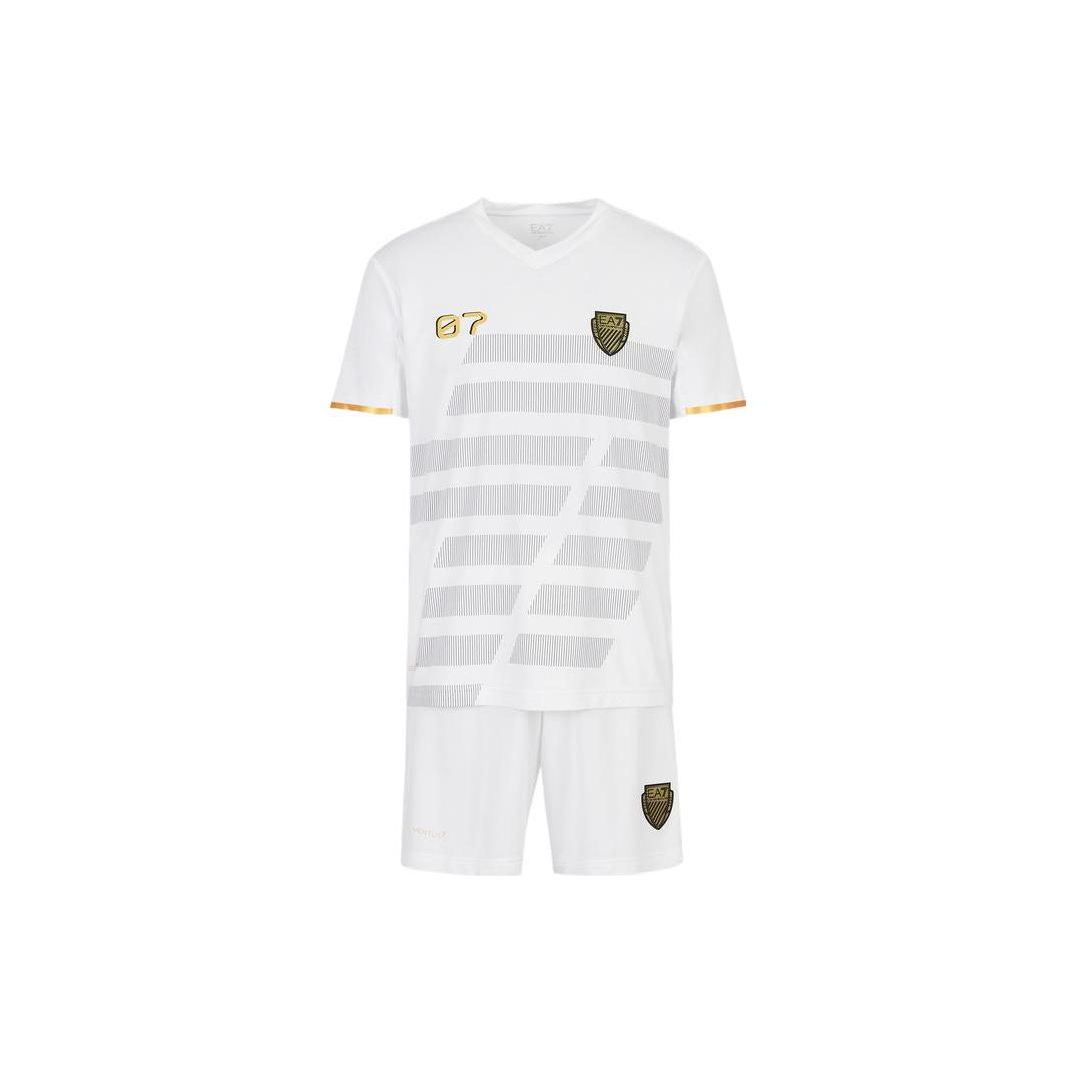 Emporio Armani EA7 SS23 Digital Print Logo Sports Suit Men suit White 3RPV07-PJPDZ-1100 L