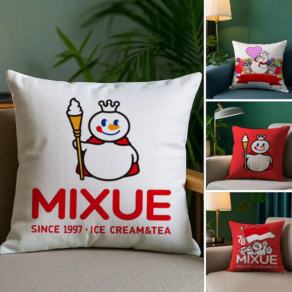 MIXUE Eis & Tee Kissenbezug Plüschstoff Weich Doppelseitiger Druck Sofa Kissenbezug Dekokissenbezüge