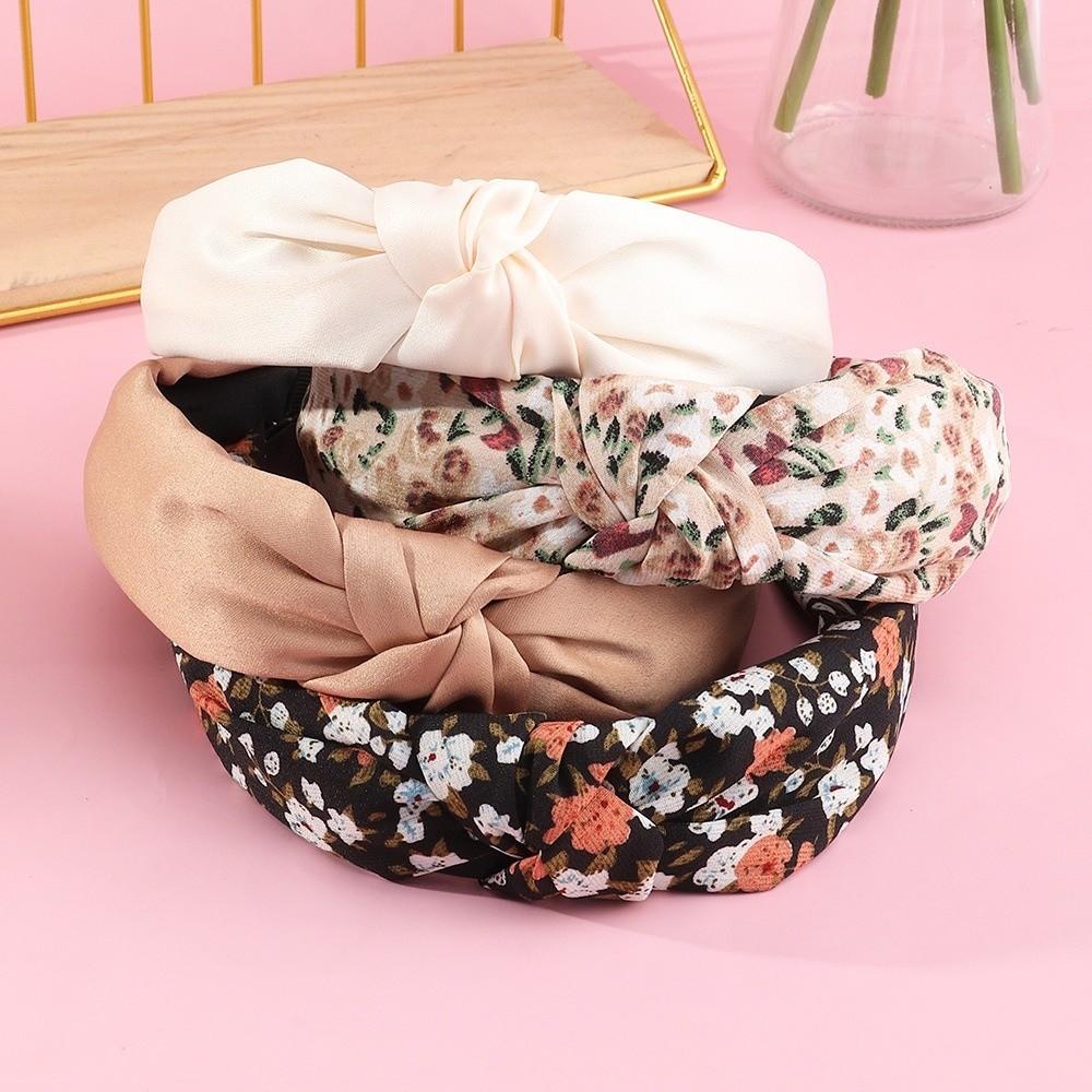 4Pcs Floral Print Hair Hoop Bohemian Style Hair Accessories Floral Print Headbands for Women
