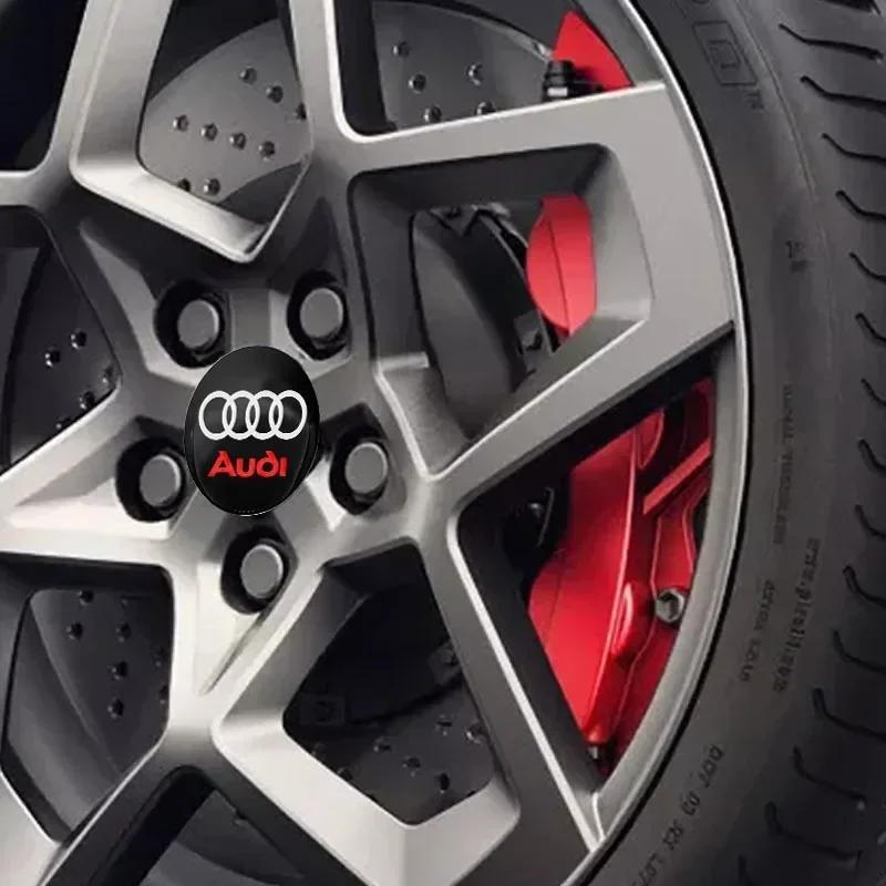 4x 56mm Wheel Center Cap Hub Covers Badge Sticker Accessories For Yngc9 A1 A3 A4 A5 A6 A7 A8 Q2 Q3 Q5 Q7 Q8 S7 S8 S3 S4 RS5 RS6