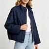 Giacca Casual da Donna a Pois con Collo Alto e, Capo Esterno Versatile dalla Vestibilità Larga