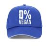 Zero Percent Vegan Funny BBQ Carnivore Meat Eater hat fashion Unisex Printing Baseball Cap Adjustable Summer bonnet