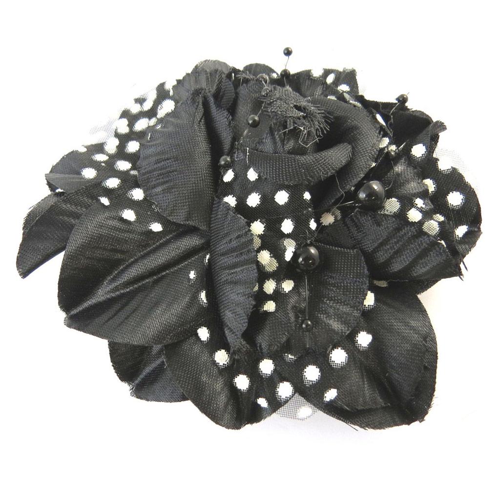 Les Trésors De Lily [N8229] - Designer Brooch 'Scarlett' Black - 90 Mm