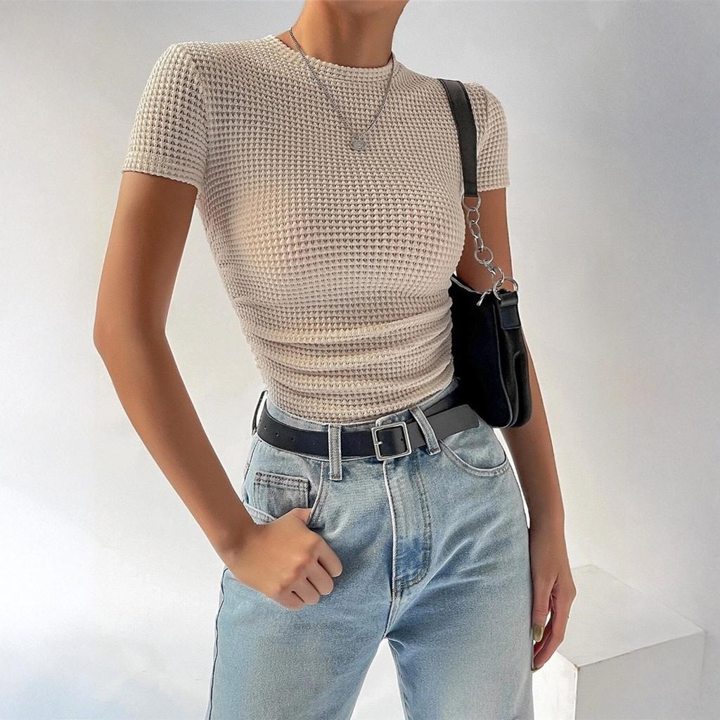 Women's Casual Round Neck Pullover Short-sleeved T-shirt Top
