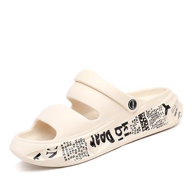 Fashion Whoholl Women Letter Slippers Beach Slides Solid Color Mens Thick Sole Indoor Bathroom Anti Slip Shoes Summer Couple Sandals