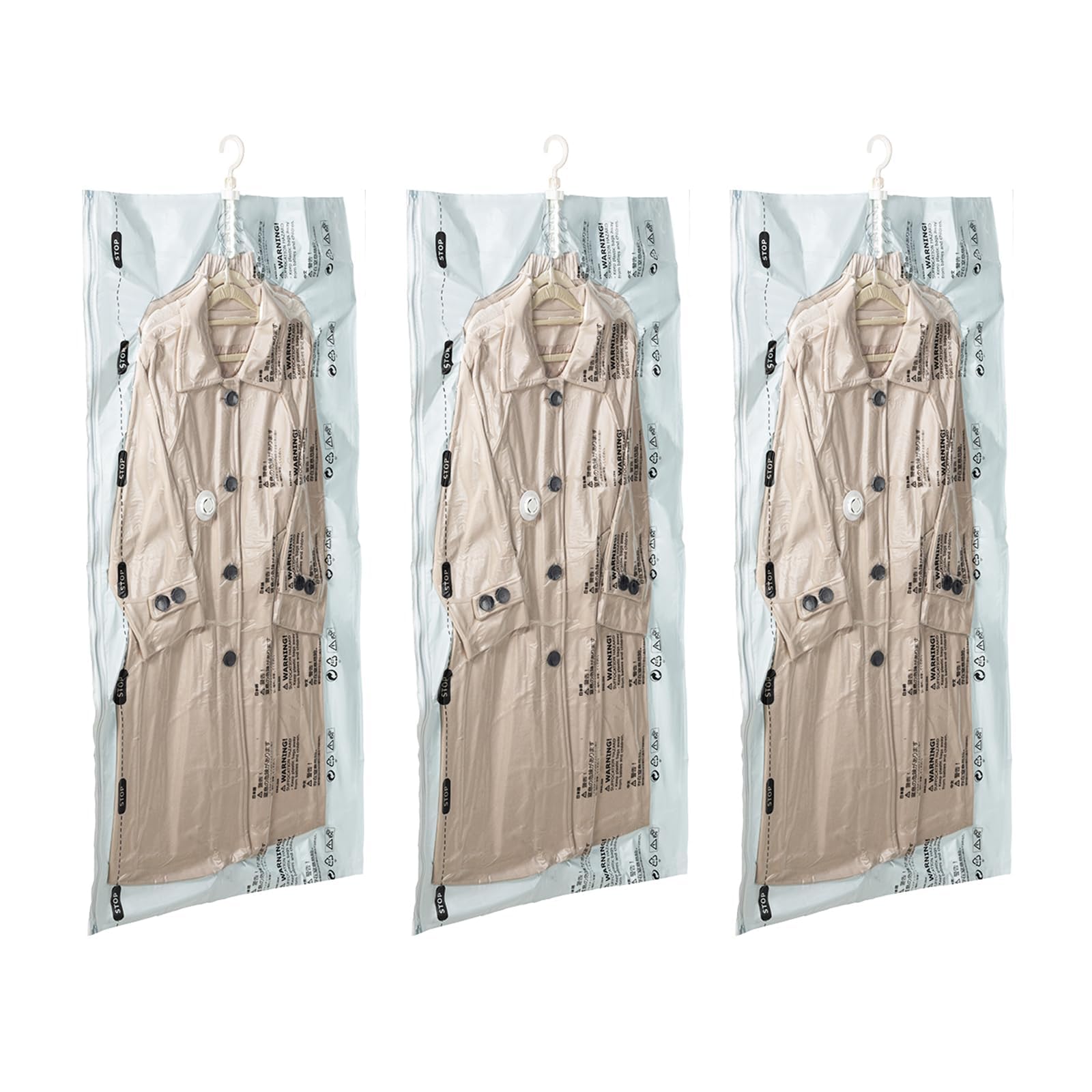 

Roqao Compression Bag Hanging Compression Bag Coat Hanging 3 Pieces Compression Bag Vacuum Storage Bag Compression Bag Travel Kimono Storage Bag Space