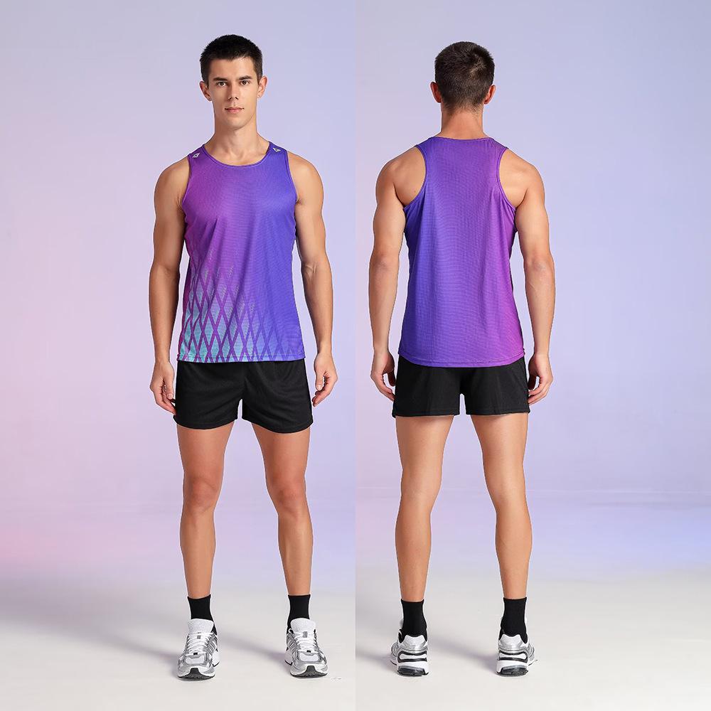 Unisex Track & Field Training Set: Vest & Suit for Marathon and Running Sportswear.