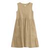 Women Sleeveless Casual Summer Dress Cotton Linen A Line Sundress Loose Fit Tank Dress with Pockets Simple Solid Design