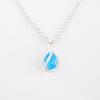 Swiss Blue Topaz Gemstone 925 Sterling Silver Jewelry Zircon Pendant For Girls CZP-7-12