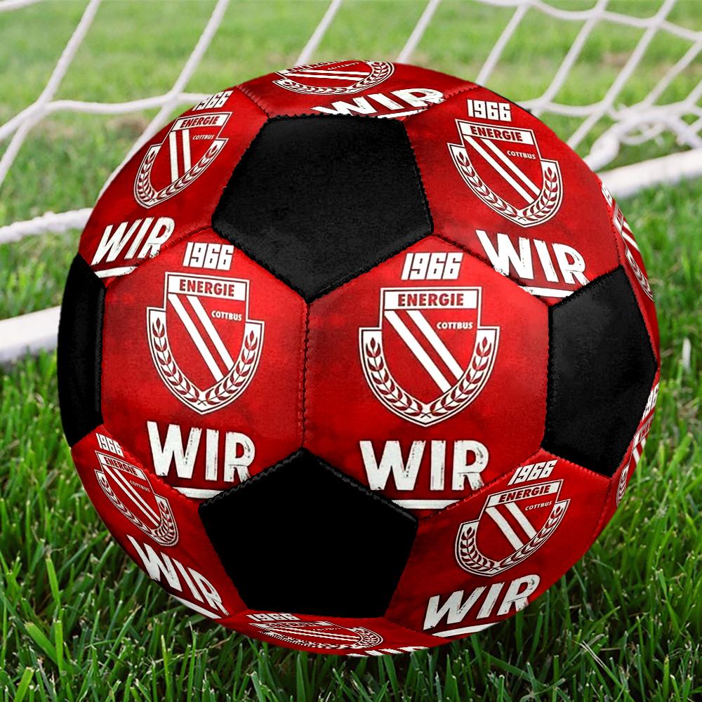 Pallone Calcio Indoor Energie Cottbus Colorato Cucito a Macchina PVC Misura 5 Pronto per Allenamento di Squadra e Competizione Durevole Alta Rimbalzabilità Bel Regalo Sportivo