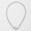 Simple Stainless Steel Round Hollow Pendant Necklace for Women Unique Metal Cuban Chain Clavicle Chain Fashion Party Jewelry