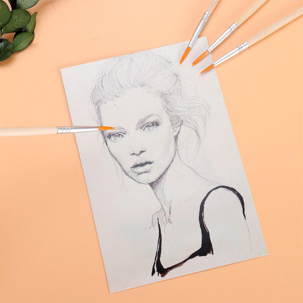 10pcs Wood Handle Hook Line Pen Art Supplies Drawing Brush Painting Pen Watercolor Calligraphy Paint Brushes