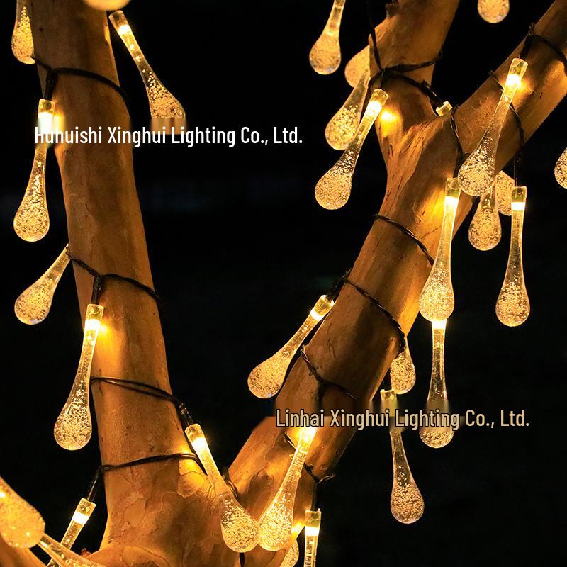 Outdoor LED Solar Crystal Ball String Lights - Waterproof Decorative Lights for Camping and Tents