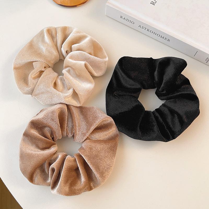 New Arrival Winter Velvet Hair Scrunchies Hair Tie Women Ponytail Holder Solid Color Hair Rubber Bands Girl Hair Accessories