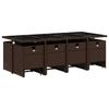 VidaXL Ensemble à manger de jardin avec coussins 13 pcs marron rotin 3277748