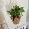 Hand Woven Hanging Planter Hat Shaped Plant Hanger Nordic Macrame Flower Pot Hanging Basket  Plant