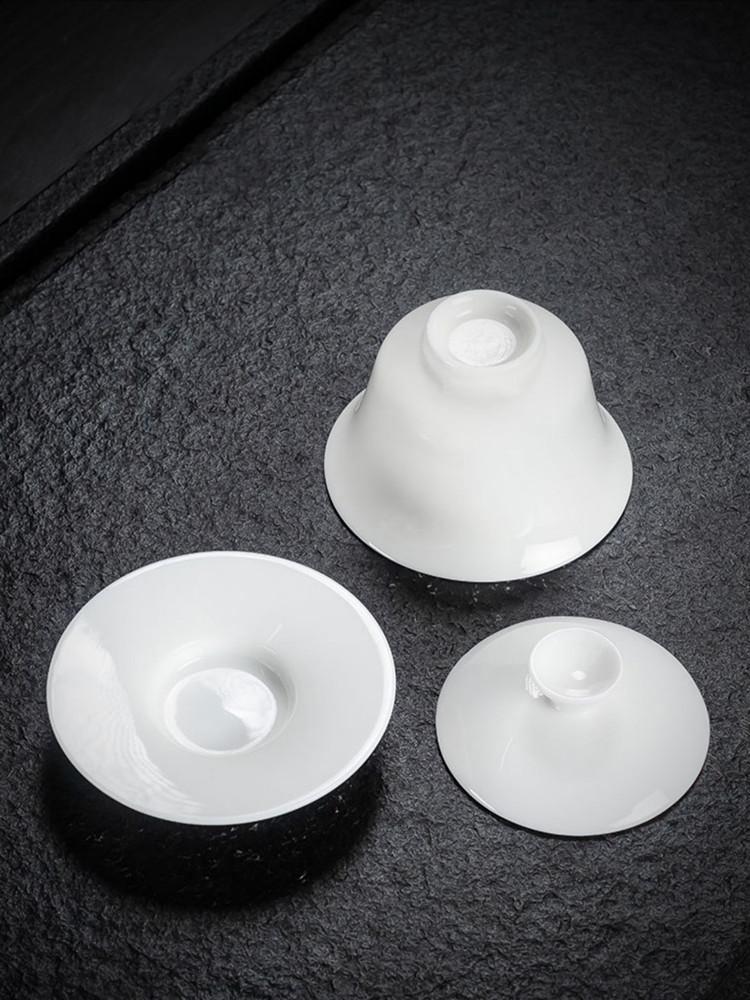 Traditional Ceramics Gaiwan Home Teacup Travel Tea Bowl Chinese Teaware Accessories Drinkware Personal Cup 130ml