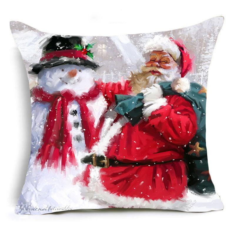 Santa Claus Pillow Cover Holiday Home Sofa Cushion Cushion Cover