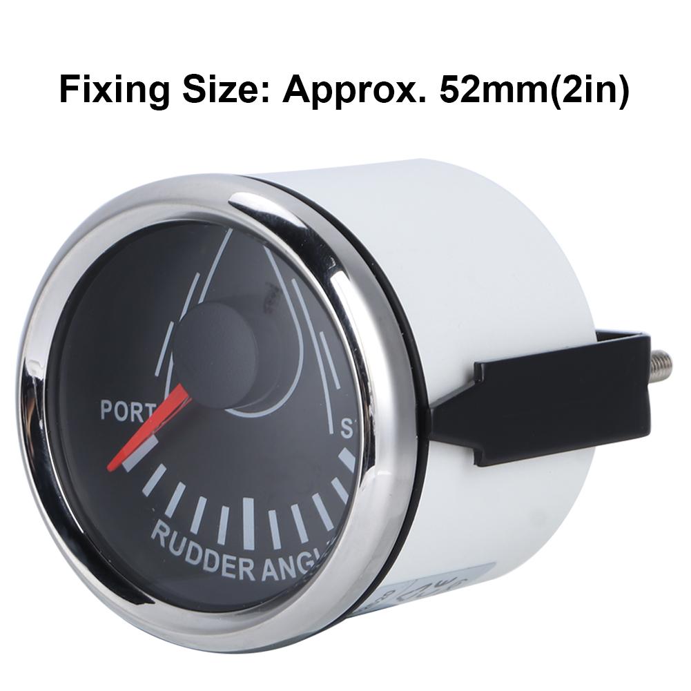 52mm Universal Boat Rudder Angle Indicator 0 190ohm Signal with Rudder Sensor 9 32V Backlight Gauge for Boat YachtBlack