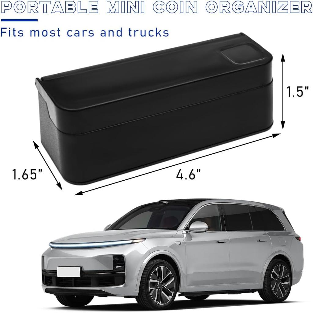 Ohleats Coin Holder for Car, Portable Mini Change Storage Box Compatible with Coins of Different Sizes, Universal Auto Coin Organizer Money