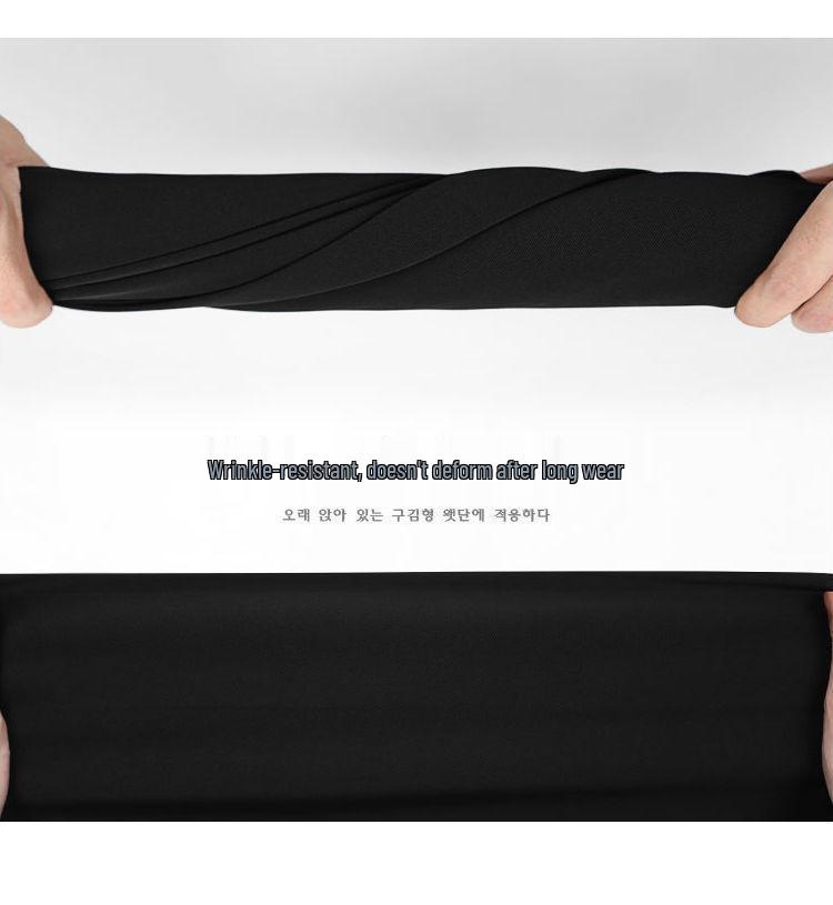 Women's Summer Wide-Leg Drape Pants - Black Straight Trousers