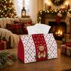1pc Classic Winter Minimalist Tissue Box - Multi-Functional Christmas Napkin Dispenser, Made of Durable Polyester, Decorated with Teddy Bear Snowflake