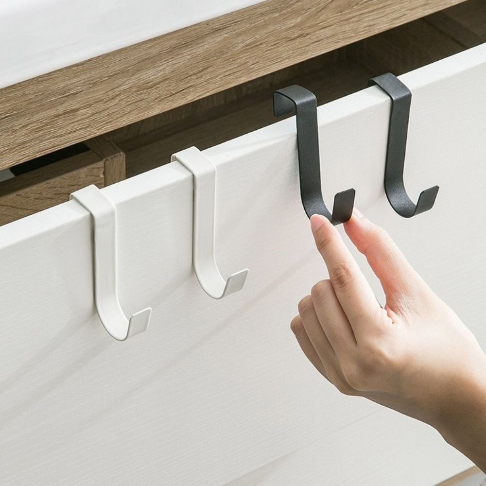 4Pcs Simple Door Back Hook Multi-functional Cabinet Door Hanging Rack Bathroom