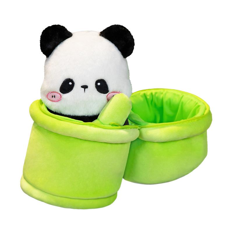 Xiong Youchengzhu Creative Bamboo Tube Panda Satchel Girls Plush Toy Graduation Gift Panda Doll Factory Spot