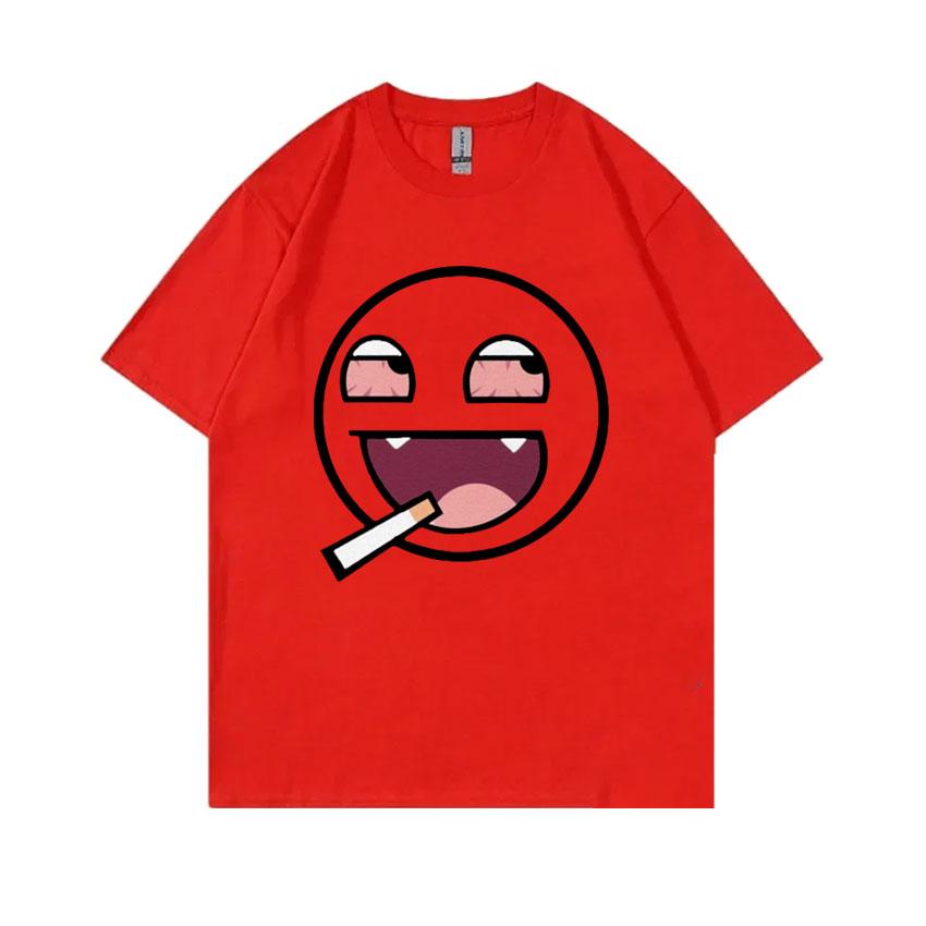 Epic Face Domo Kun Smoking Funny Meme T Shirts Unisex Unisex Casual Oversized Short Sleeves Tshirts Unisexs Fleece Cotton Tee Shirt