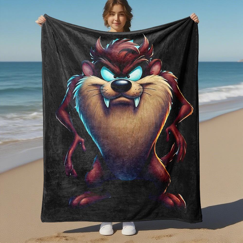 

Tazmanian devil, cartoon character, - Throw Blanket, Soft Bedding Cover, Flannel Blankets, Living Room, Travel, Camping,All Seasons Use077 150x200cm(59x79inch)