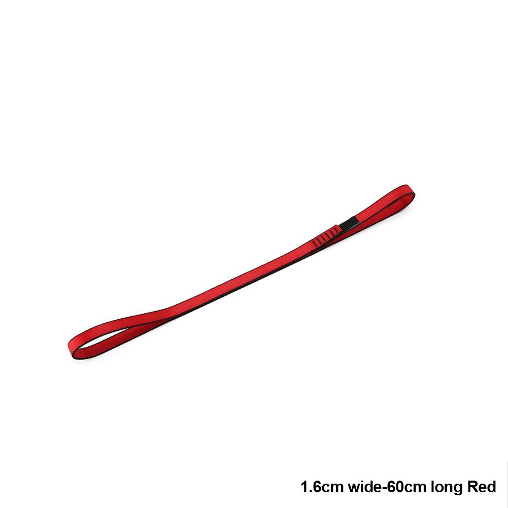 

22kN Открытый скалолазание скальный ремень защитные принадлежности высокопрочный полиэстер носимые ремни профессиональное оборудование 1.6cm Wide-60cm красный