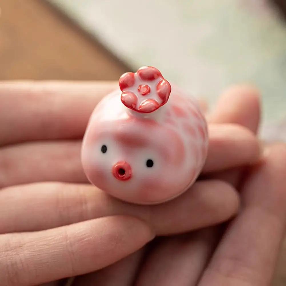 Keramik Kirschrosa Blasen-Fisch Tee Haustier Tee Statue Ornamente Verarbeitung Luxus Aquarium Landschaftsbau Tee Figur Spielzeug