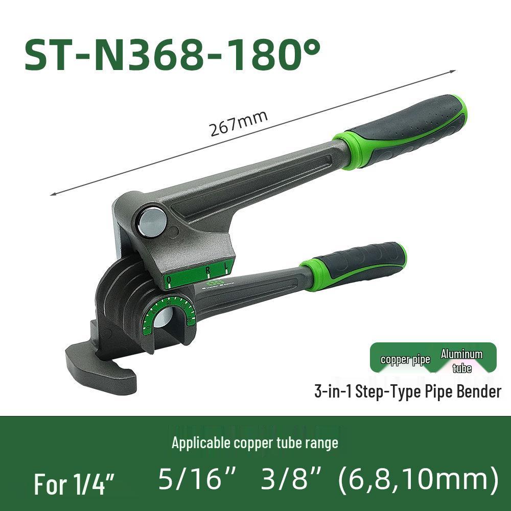 180° Manual Pipe Bender for Air Conditioner, Copper & Aluminum Pipes - Step-Type Three-in-One Bending Pliers