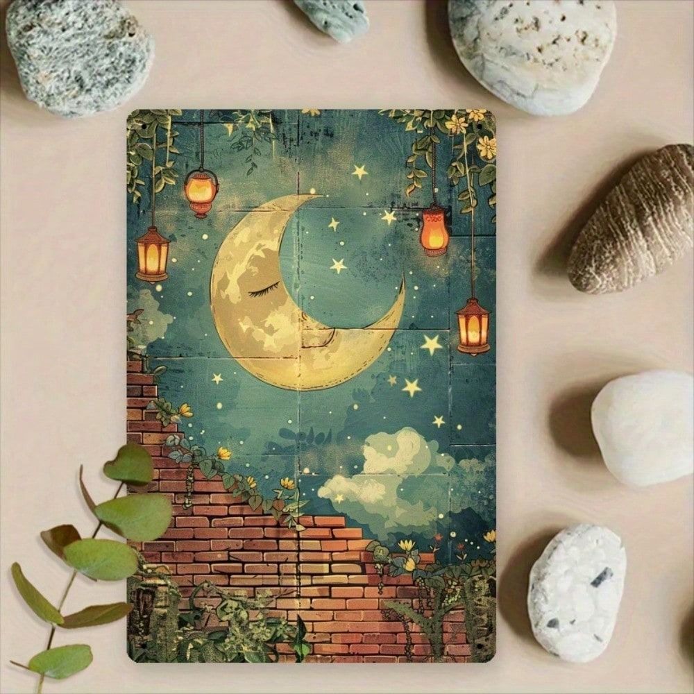 Ручная работа Металлическая жестяная пластина Настенное искусство Декор для дома 20x30см