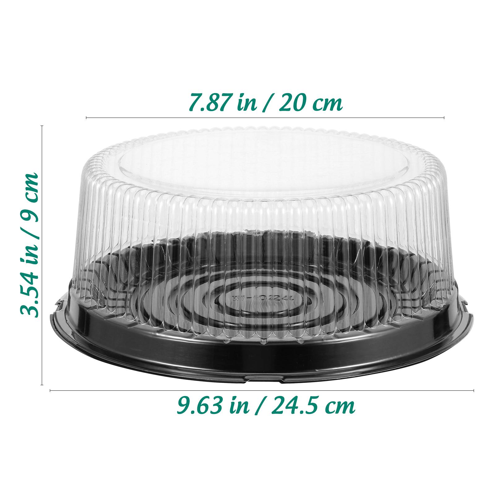 

10pcs Cake Slice Containers with Lids Clear Plastic Food Storage Boxes for Desserts Cookies Cheese Home Kitchen Use чорний