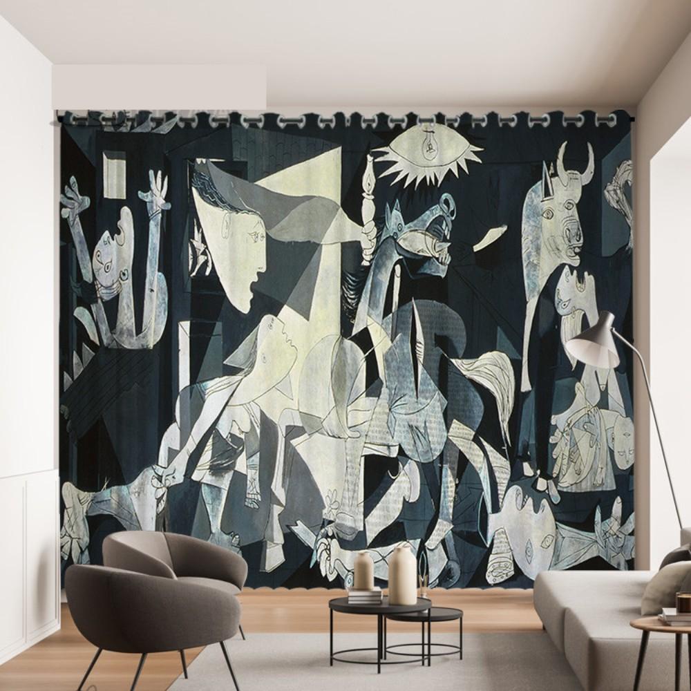 Famous Painting Curtain Picasso Peace Dove Nordic Minority Art Curtain Cloth Abstract Realism Bedroom Floor-to-ceiling Window